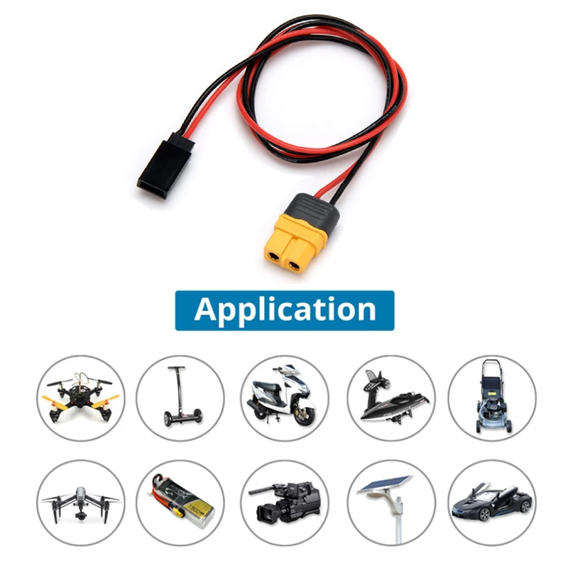 2 uds XT60H hembra a Futaba hembra Cable adaptador Cable de carga 22awg 30cm para RC avión coche barco cargador de batería Motor Esc