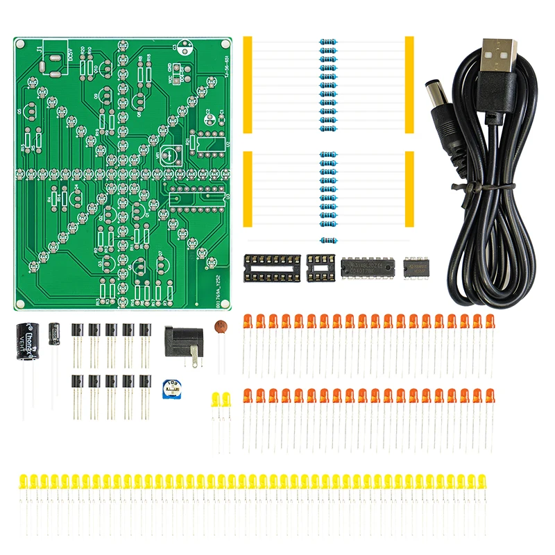 Pattern Flashing LED Beige Flowing Water Light Kit NE555+CD4017 Self Assembly and Welding Parts Electronic DIY Kit