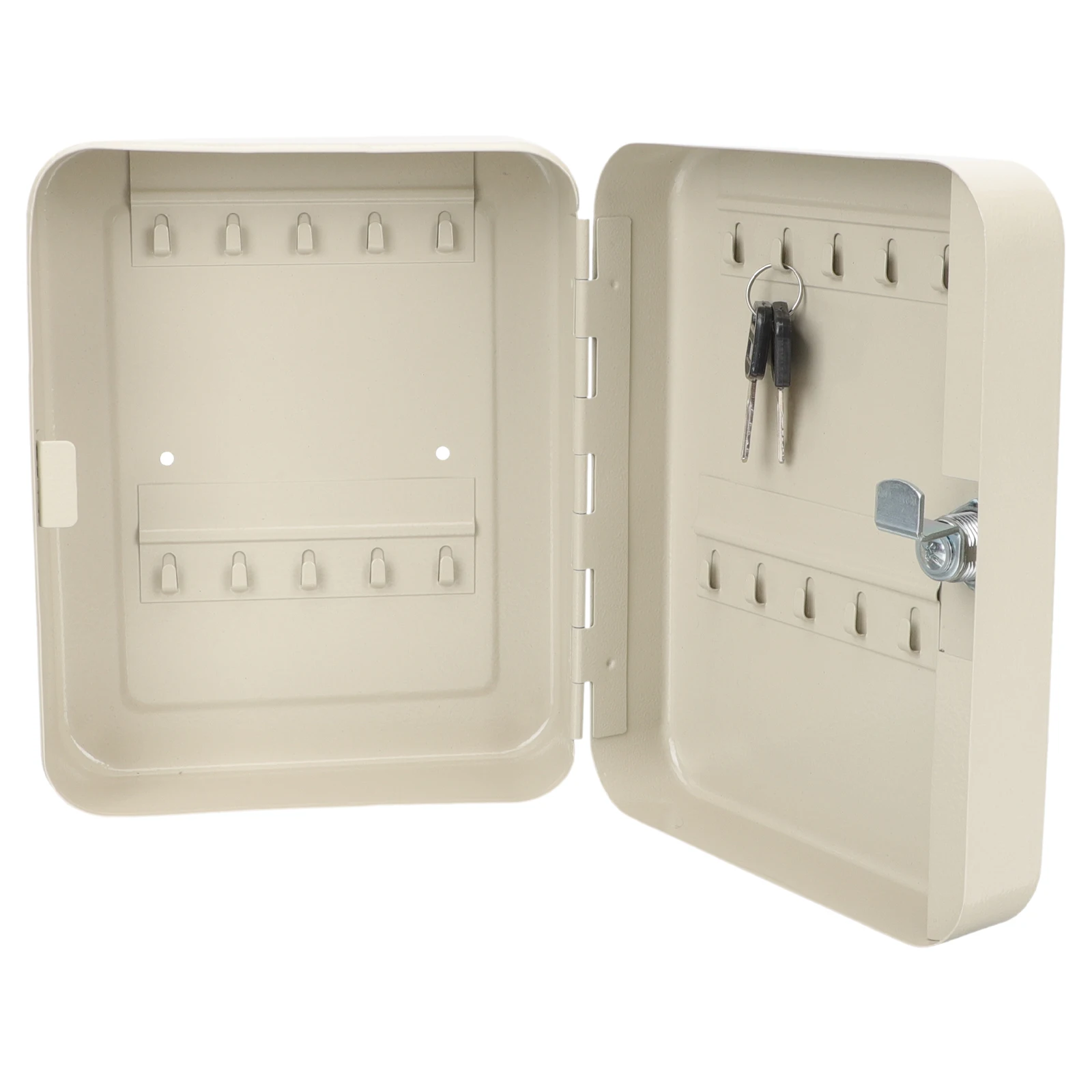 

1 set Key Cabinet Box Wrought Iron Multi-slots Security Storage White Compact Size Long Use Key Management Organizer