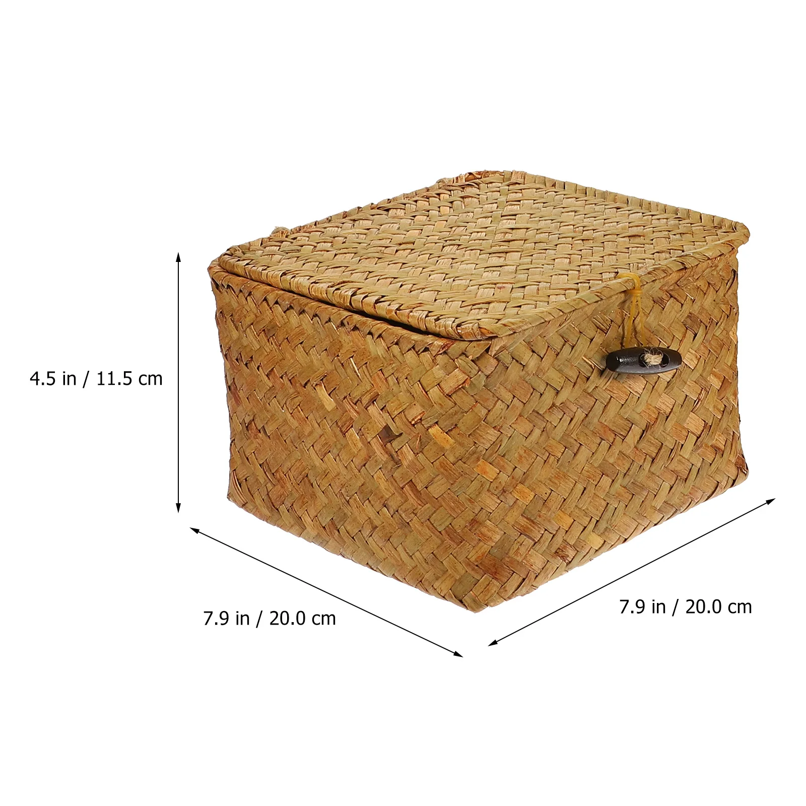 

1 Set Large Capacity Desktop Storage Box Multifunctional Woven Sundries Organizer Household Snack Case Dustproof Lid