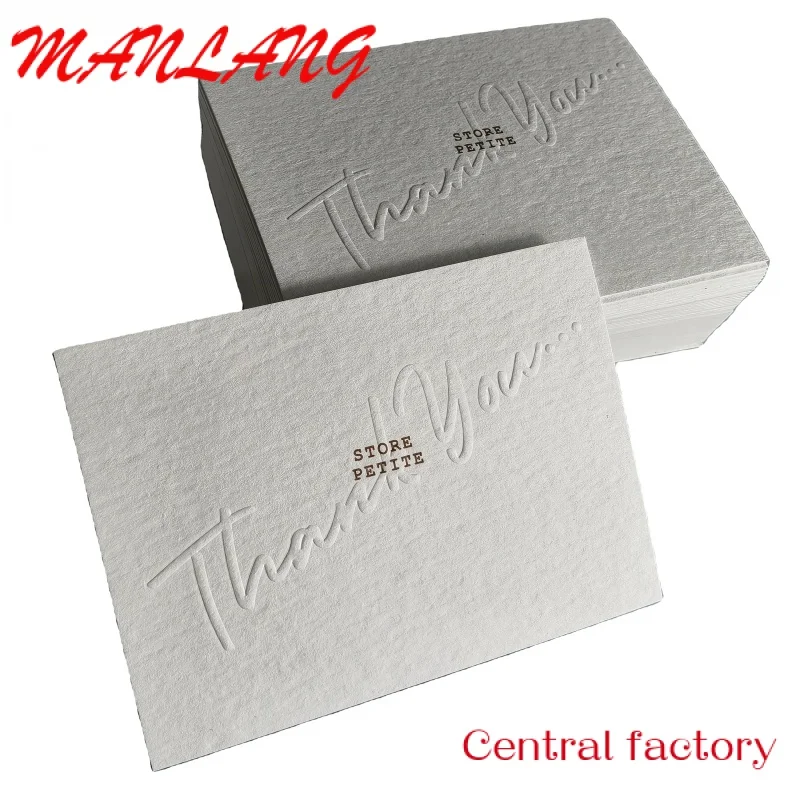 

Custom Manufacturer custom printing high grade gilding embossed paper gift business thank you card