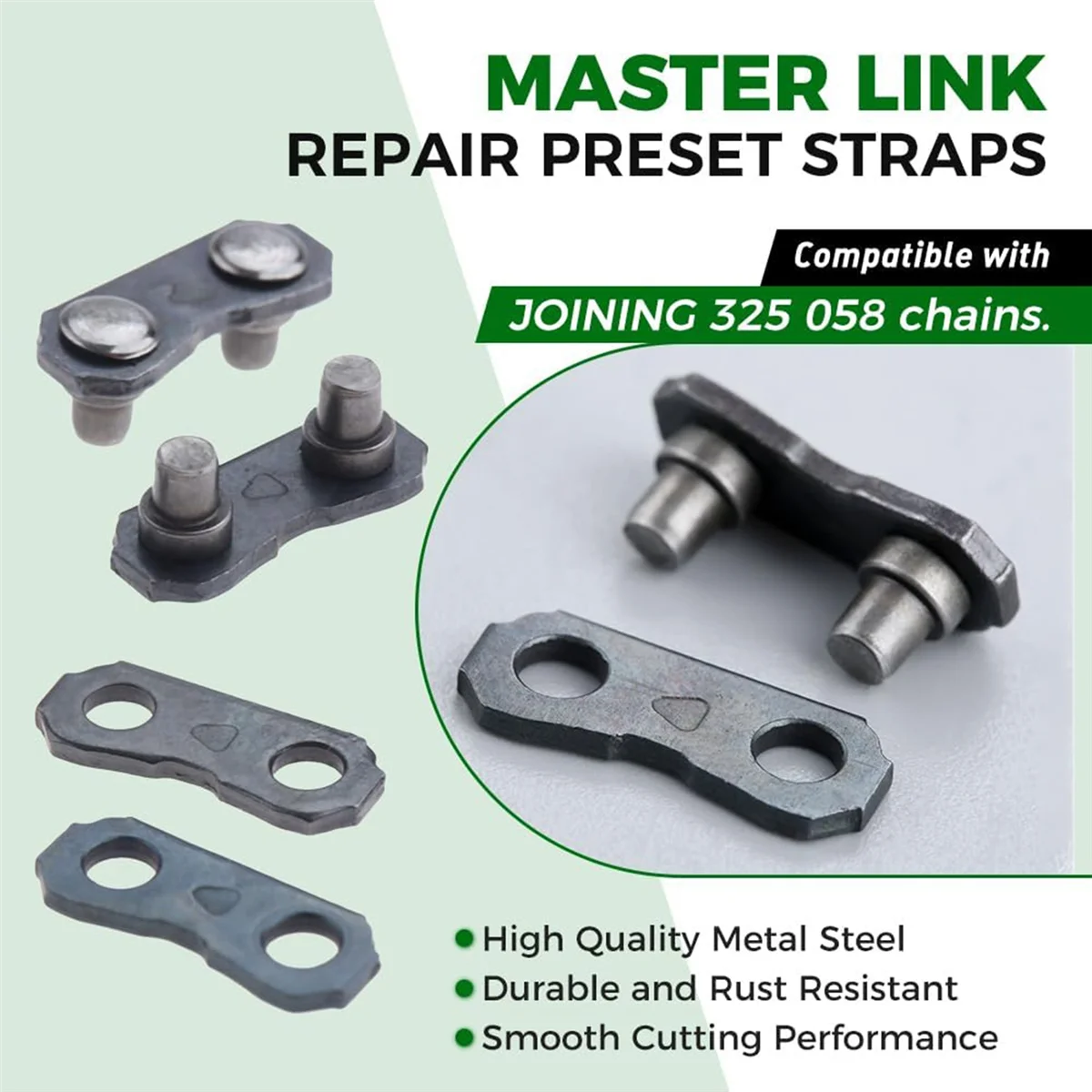 

AT413PCS Pocket Chainsaw Breaker Chain Saw Repairing Mending Tool Set with 10 Sets 0.325in Chainsaw Chain Joiner Link Repair