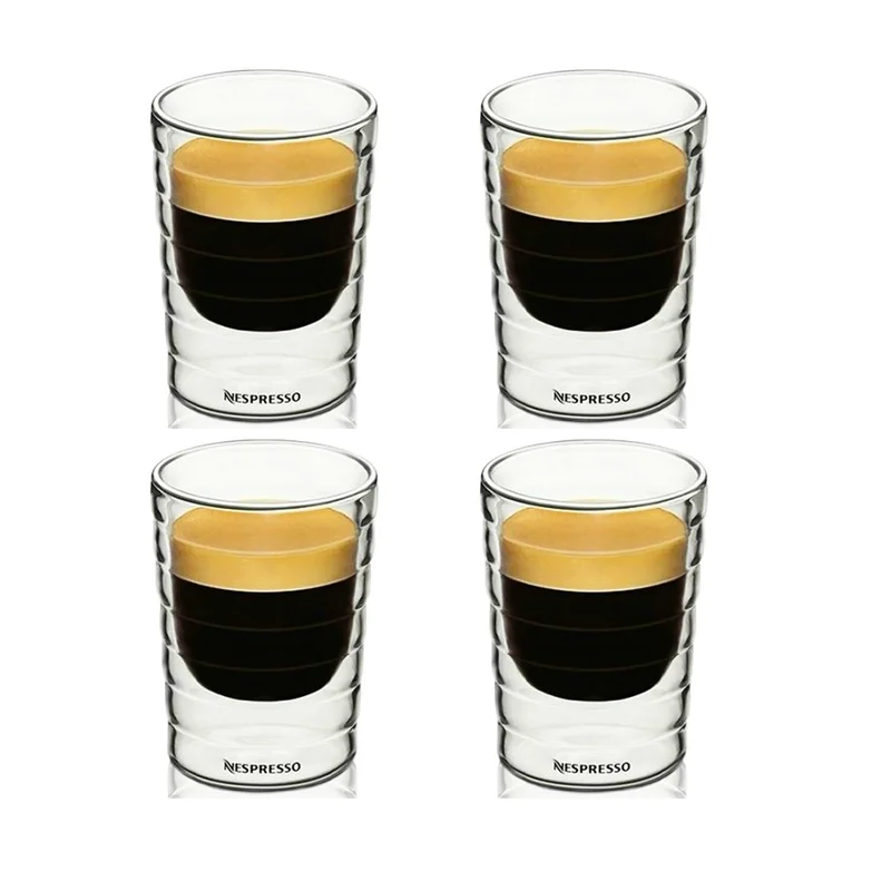 Nespresso Coffee Mugs  Set Double Glass Coffee Cup Transparent Insulated Espresso Cup Heat Resistant Tea Cup Lead Free Glass