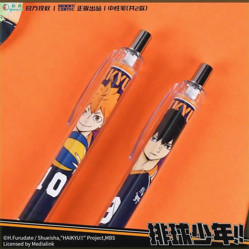 

Anime Haikyuu!! Shoyo Hinata Tobio Kageyama Cosplay 0.5mm Retractable Gel Black Pen Roller Ball Pens Quick Dry Stationery Xmas