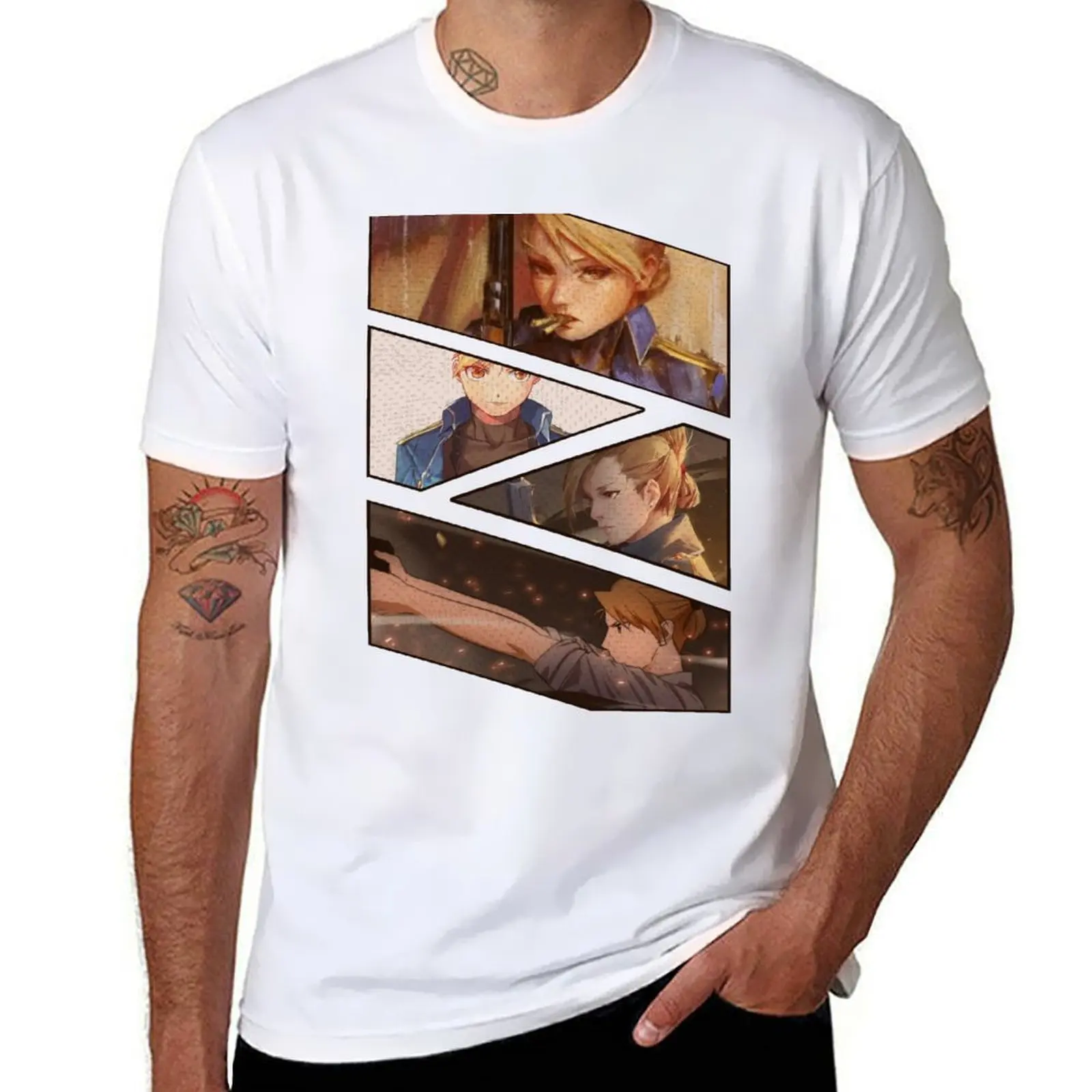 

Riza Hawkeye Manga Panel Design T-Shirt funny t shirts cotton t shirt custom print T-Shirt