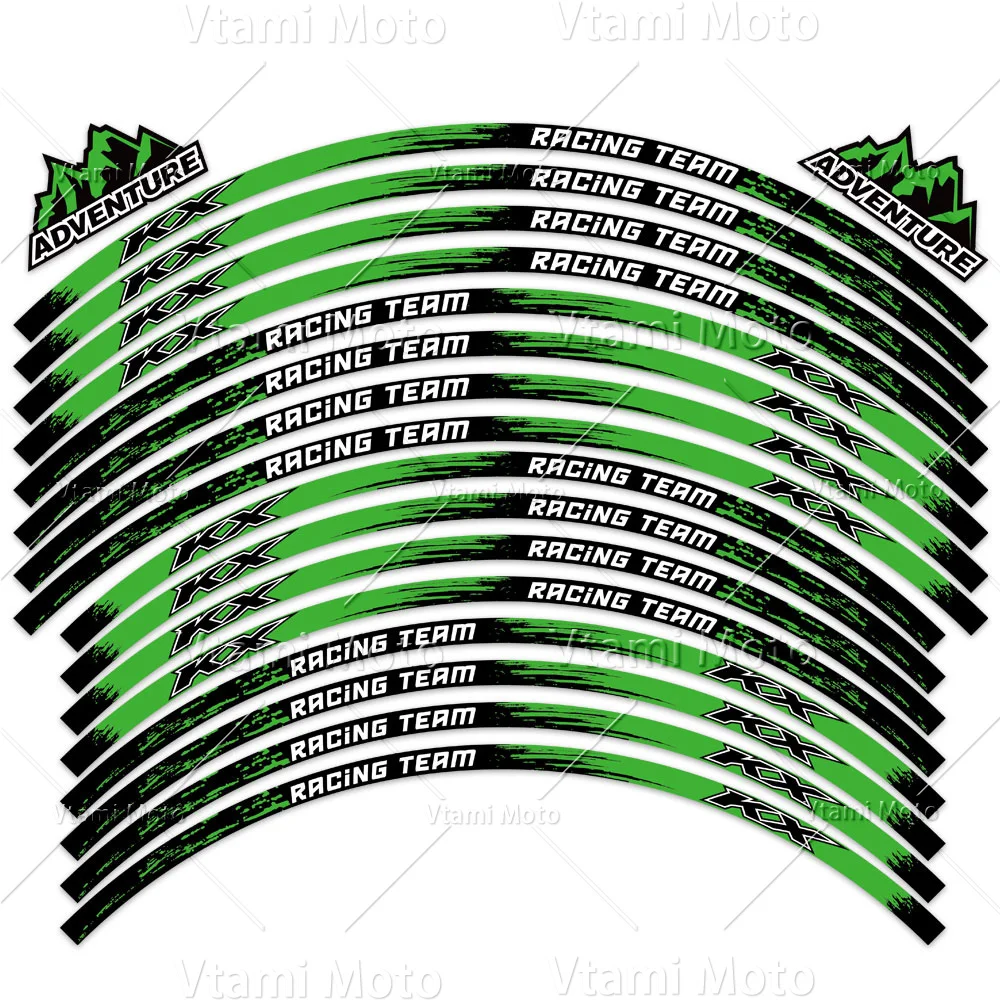 Reflecterende Motorwielsticker Motorcross Velg Stickers Voor Kx 450 125 500 250x 450x Kx450sr Kx250f Kx450f