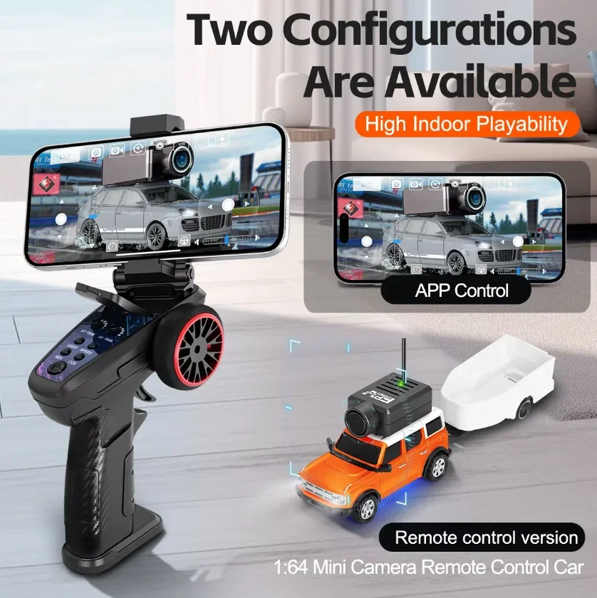 Wltoys 6406 6405 2.4G Mini Remote Control Car 1:64 Remote Control FPV Camera Car Mobile APP Control Electric Toys