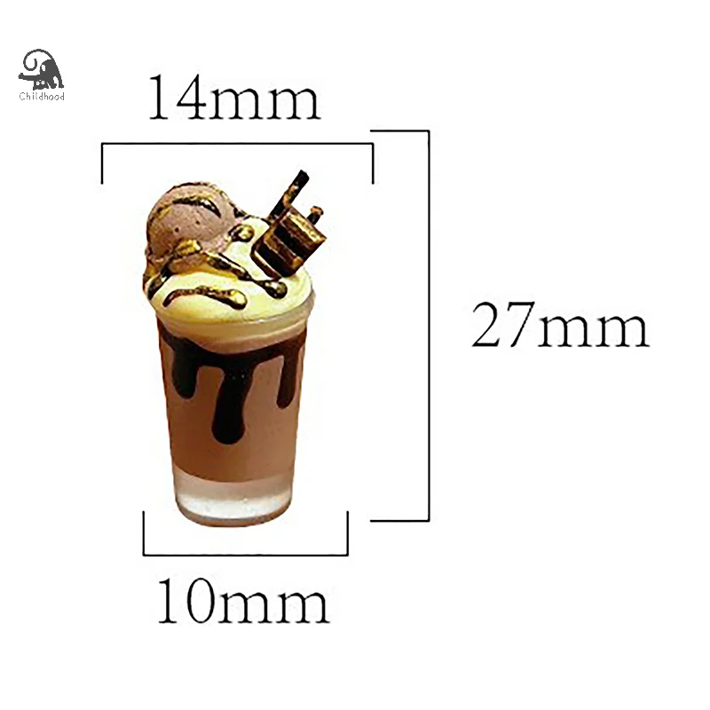 1/12 Dollhouse Miniature Accessories Decoration Mini Hazelnut Cocoa Ice Mocha Cup Drink Model Toy Summer Beverage Ornaments