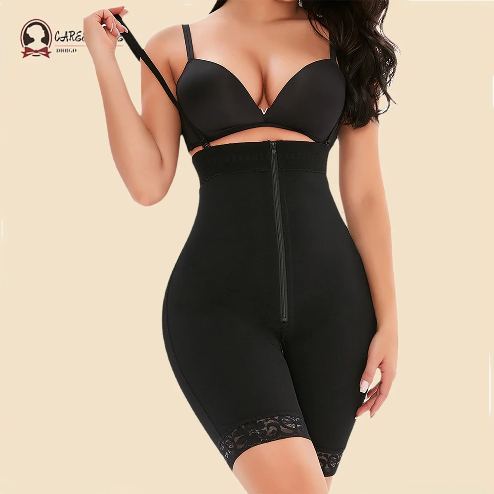 Fajas Women Firm Tummy Control with Zipper Butt Lifter Shapewear Panties High Compression Waist Trainer Body Shaper Shorts Lady