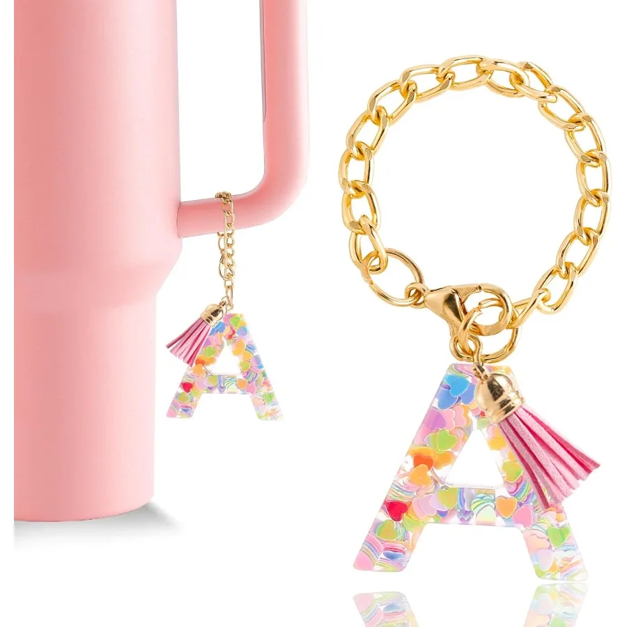

Подвеска с буквами, аксессуары для чашки, 1 шт., милый брелок с первоначальной ручкой, подвеска для стакана для женщин
