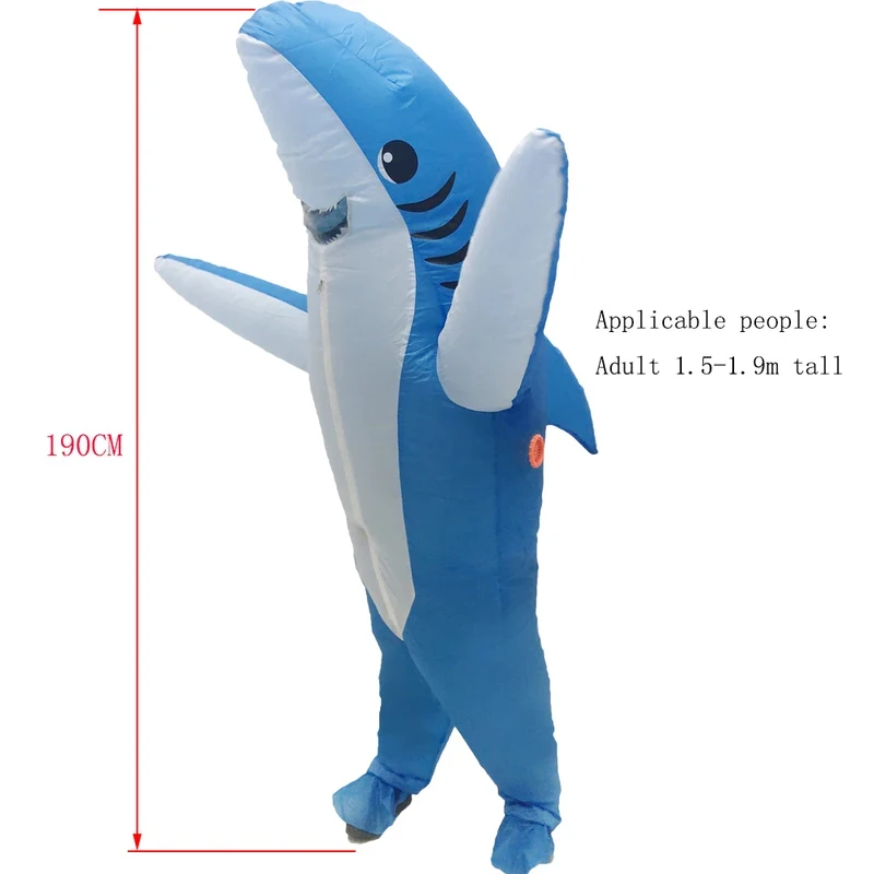 

6'h\b/5;e,8\v,5/Inflatable Shark Costume Halloween Cosplay Carnival Party Christmas Costumes Suit Adult Animal Funny Cd;5'b\7/m'