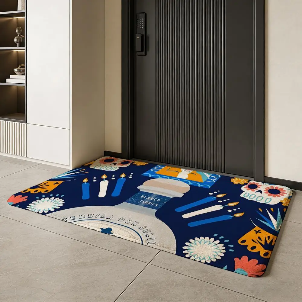 Liquor - D-Don J-Julio Floor Mat Soft Flannel Entrance Door Mat Non Slip Absorbent Bathroom Bedroom Floor Rug