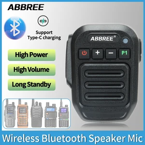 ABBREE-Microfone sem fio Bluetooth Speaker, Microfone de mão, Tipo C de alta potência, Baofeng UV-5RH 21, UV-K5(8), Walkie Talkie 10 principais vendas fonia capacete baofeng - №2