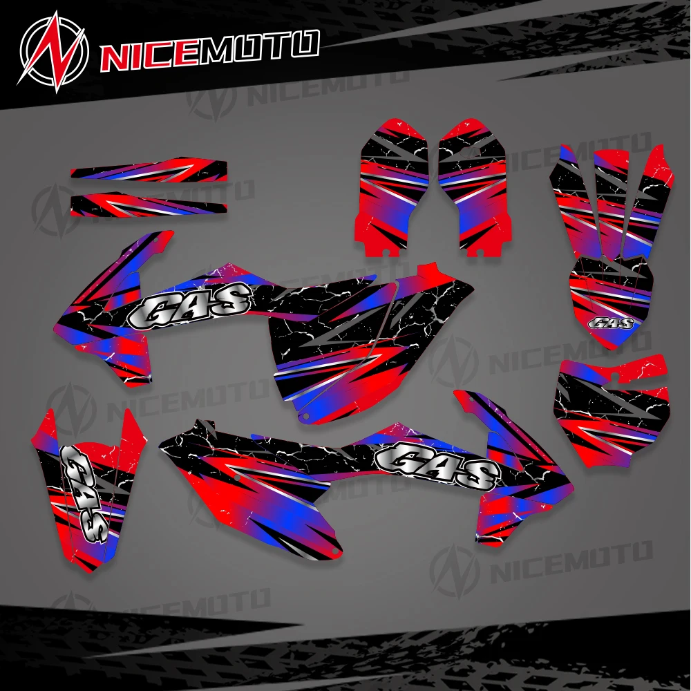 

For GASGAS GAS GAS MC 85 MC85 2021 2022 2023 2024 Graphics Decals Stickers Motorcycle Background Custom Number Name