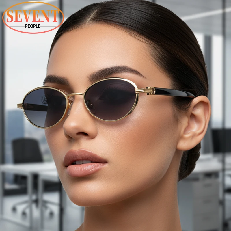 

Vintage Small Frame Oval Punk Sunglasses Women 2025 Luxury Brand Trendy Travelling Sun Glasses Fashion Shades UV400 For Ladies