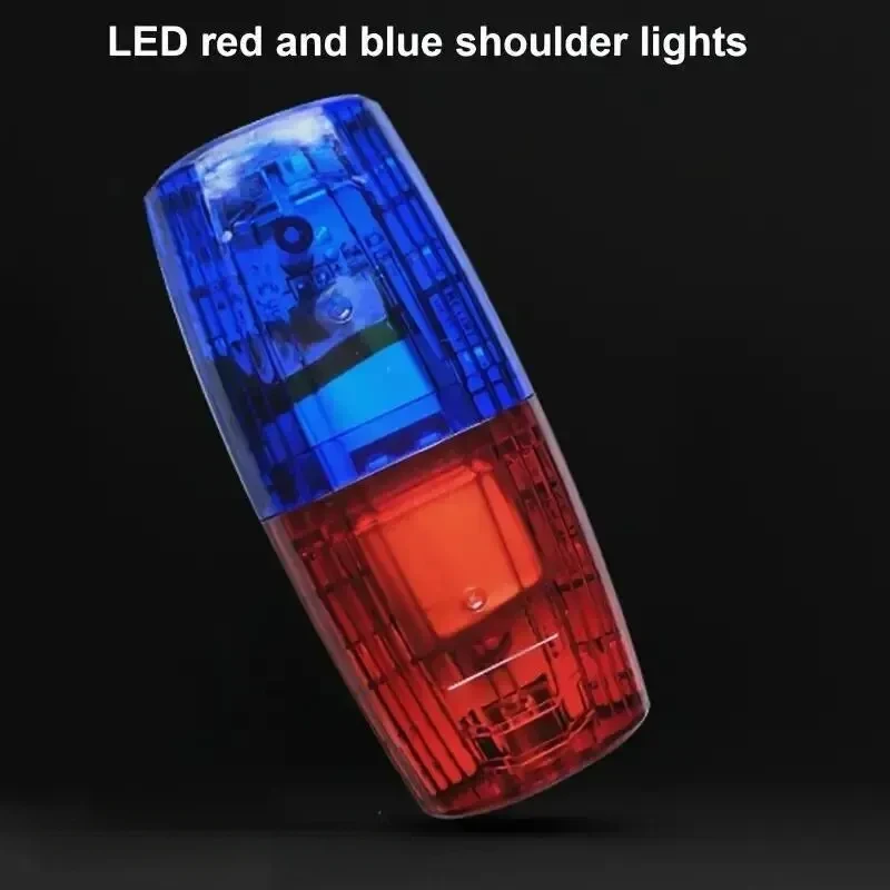 สีแดงสีฟ้า LED ไฟเตือนไหล่ตํารวจไหล่คลิปแสงสุขาภิบาล Worker สัญญาณ Strobe โคมไฟความปลอดภัย Patrol นาฬิกาปลุกแฟลช