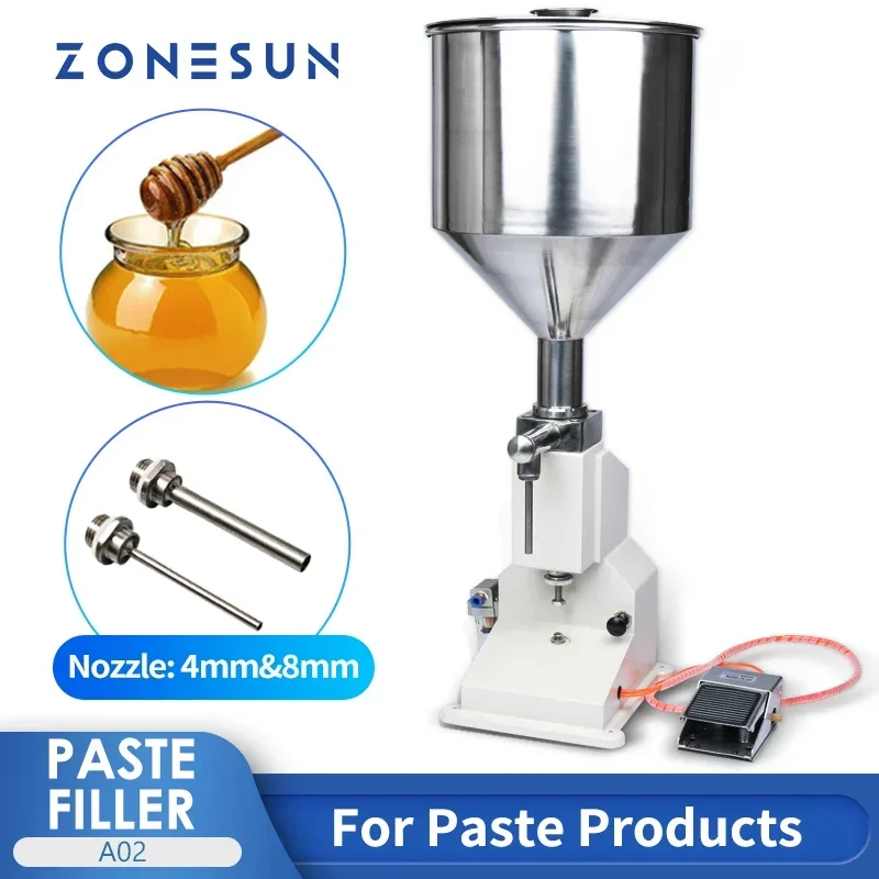 ZONESUN Pâte Liquide Bouteilles Machine De Remplissage Piston En Acier Inoxydable Manuel Pédale Crème Shampooing Miel Visqueux Liquide Remplisseur