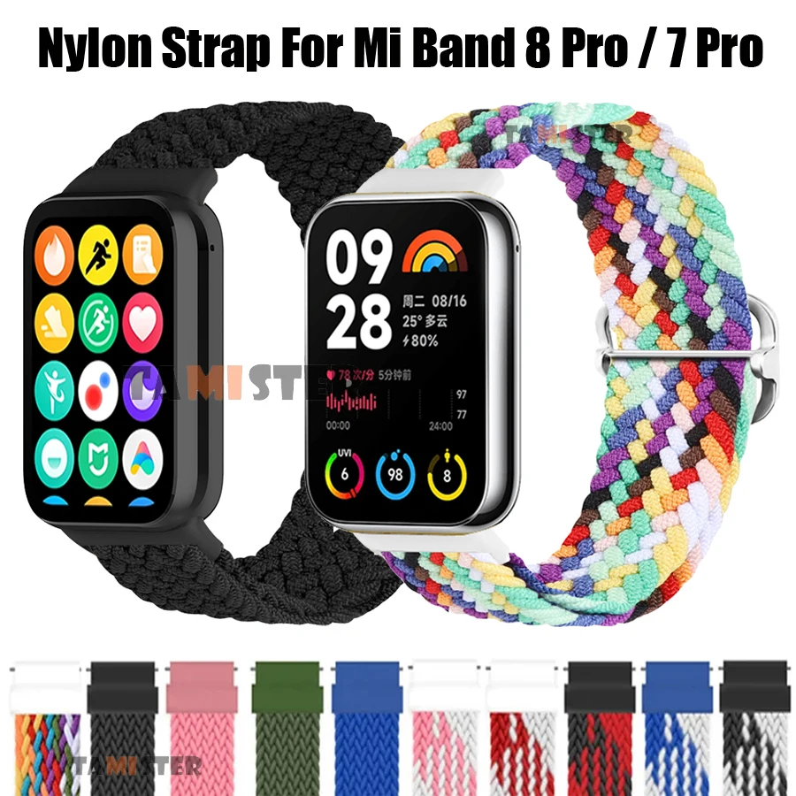 Correia Trançada de Nylon para Xiaomi Mi Band, Substituição da Banda SmartWatch, Pulseira para Mi Band 8, 7 Pro, Pulseira, Acessório Correa