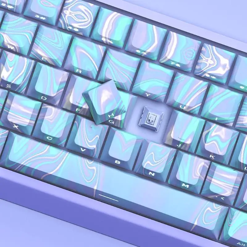 

C90F 136PCS Keycap Set Side Engraving PBT Backlight Keycaps Translucent For Mechancial Keyboard Enhances Night Typing
