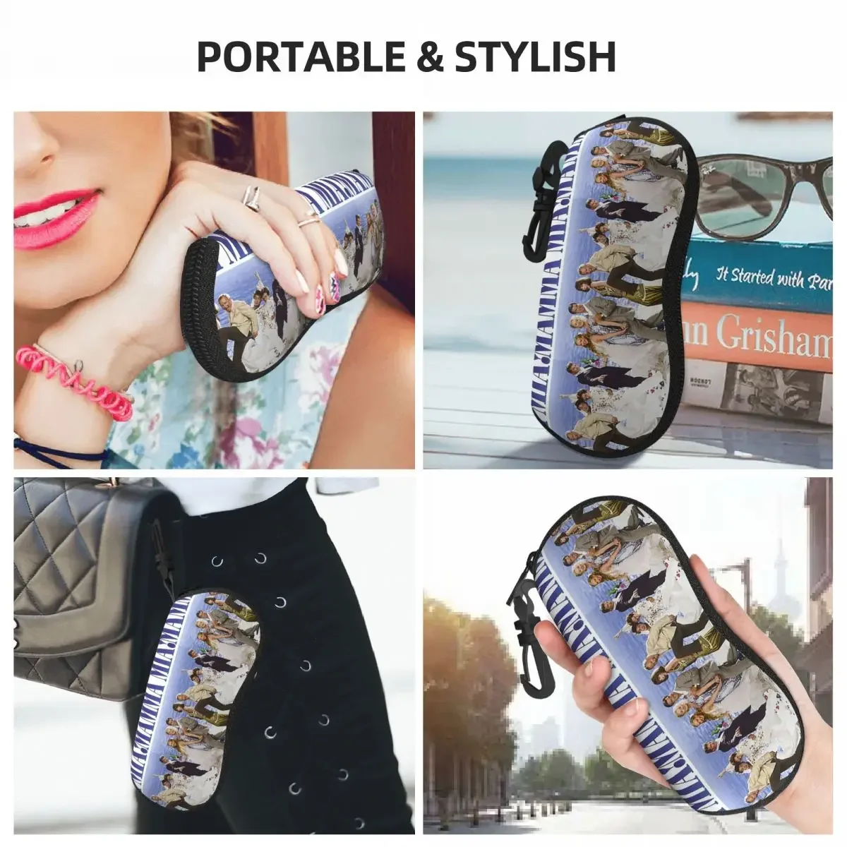 Mamma Mia Cast Poster Shell Estuche para gafas Caja protectora para gafas de sol Mujeres Hombres Bolsa suave para gafas