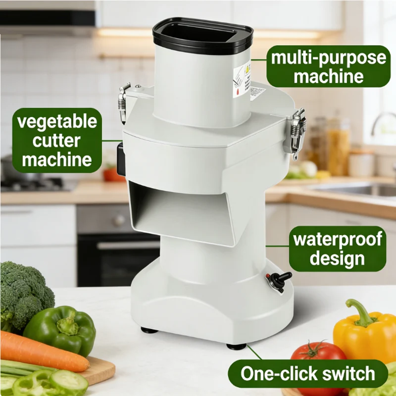 220V Electric Sausage Slicer Cutter Commercial Small Vegetable Cutting Machine Pepper Bacon Cucumber Slicing Machine