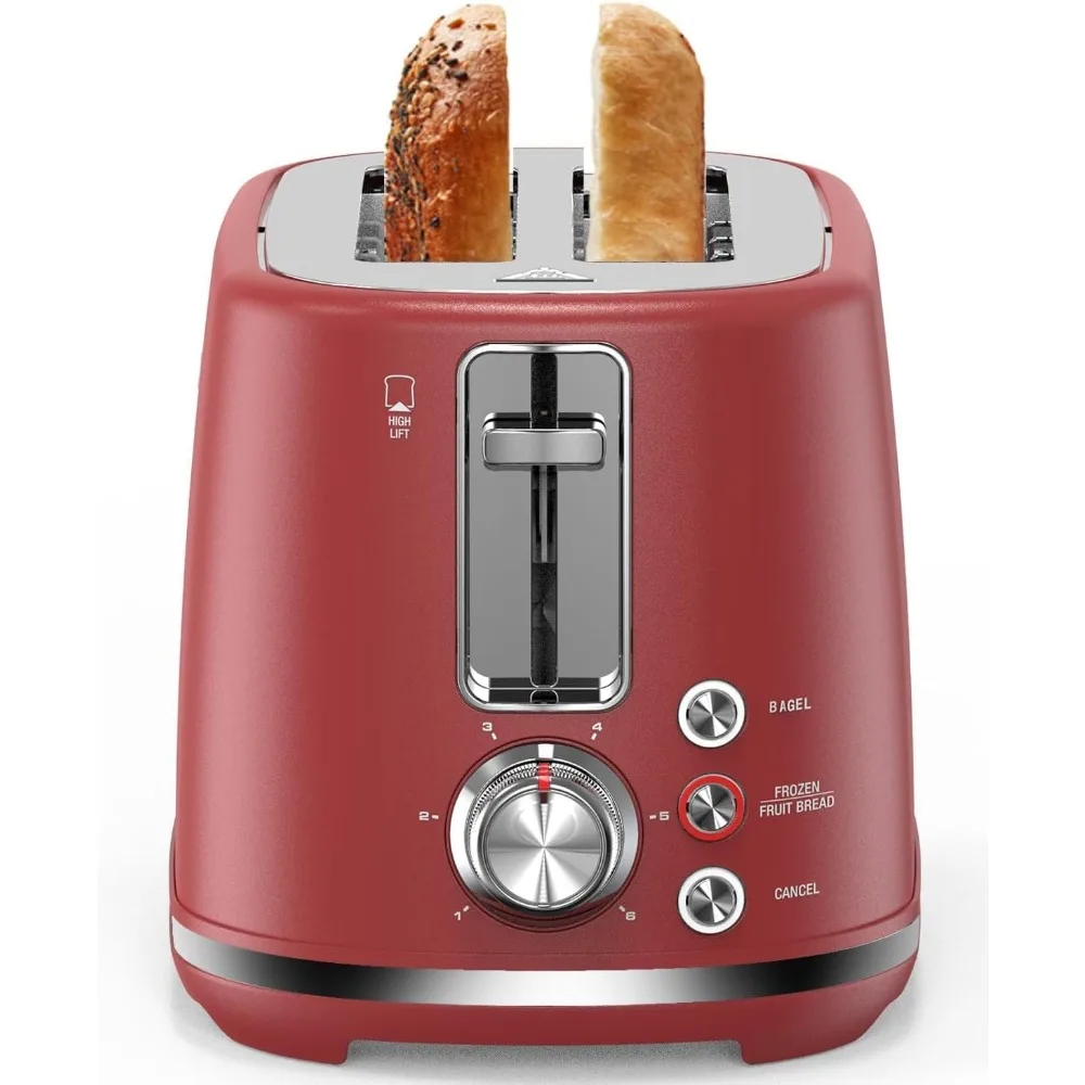 2 Slice Toaster with Extra Wide Slots & Removable Crumb Tray, 6 Browning Options, Auto Shut Off & Frozen Function, Toast Bread