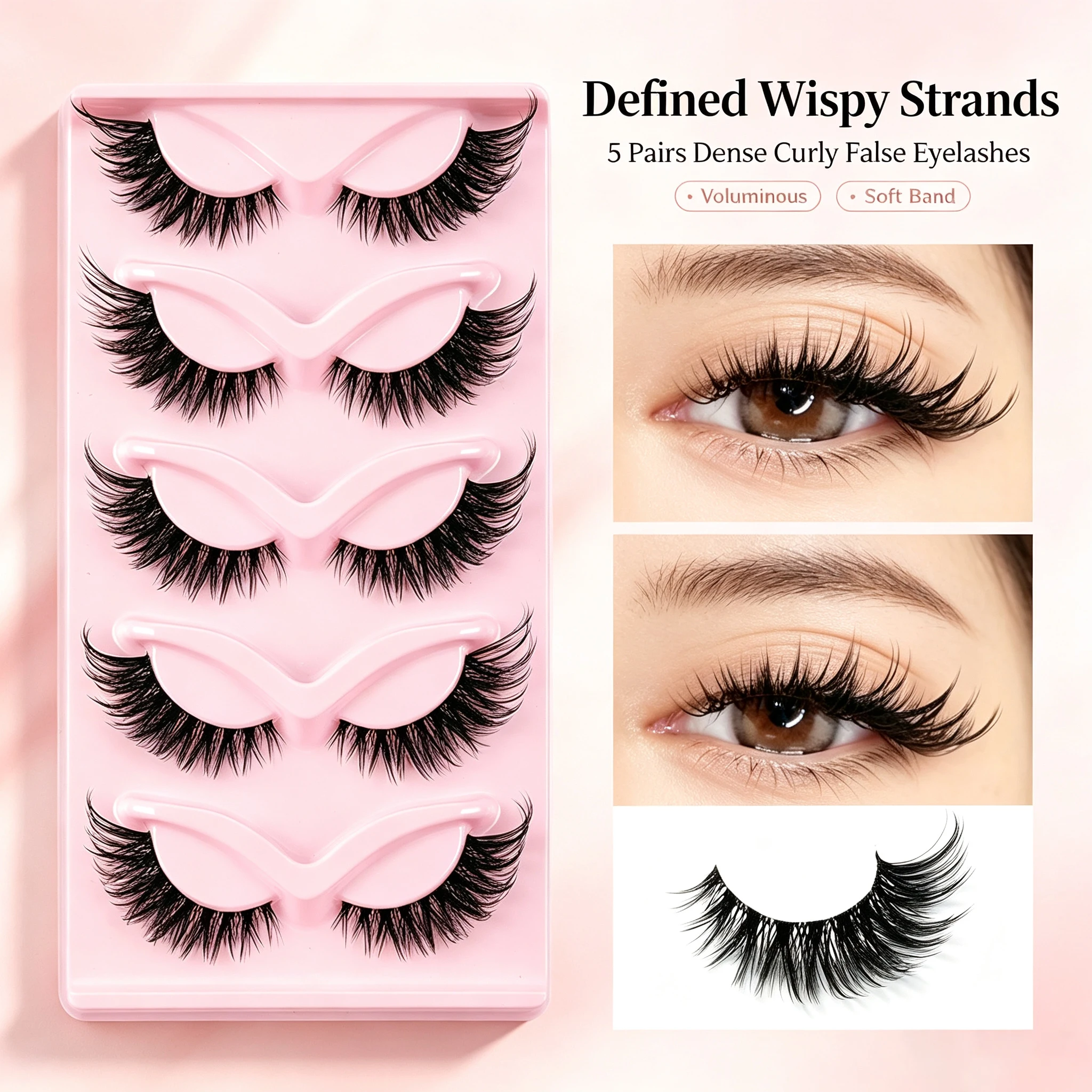 Beauty Makeup Looks - Ciglia Finte 3D Naturali Effetto Occhio