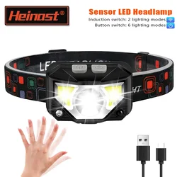 1200 Lumen Bright Headlamp Flashlight LED Rechargeable Headlight Red Light Waterproof Motion Sensor Head Lamp Fishing Head Light