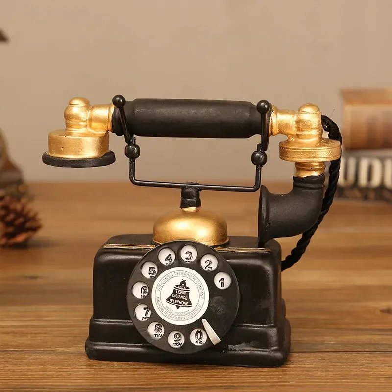 Creative Retro Telephone Model, Antique Ornament, Bar Craft, Home Decoration, Entertainment and Ornamental Integration