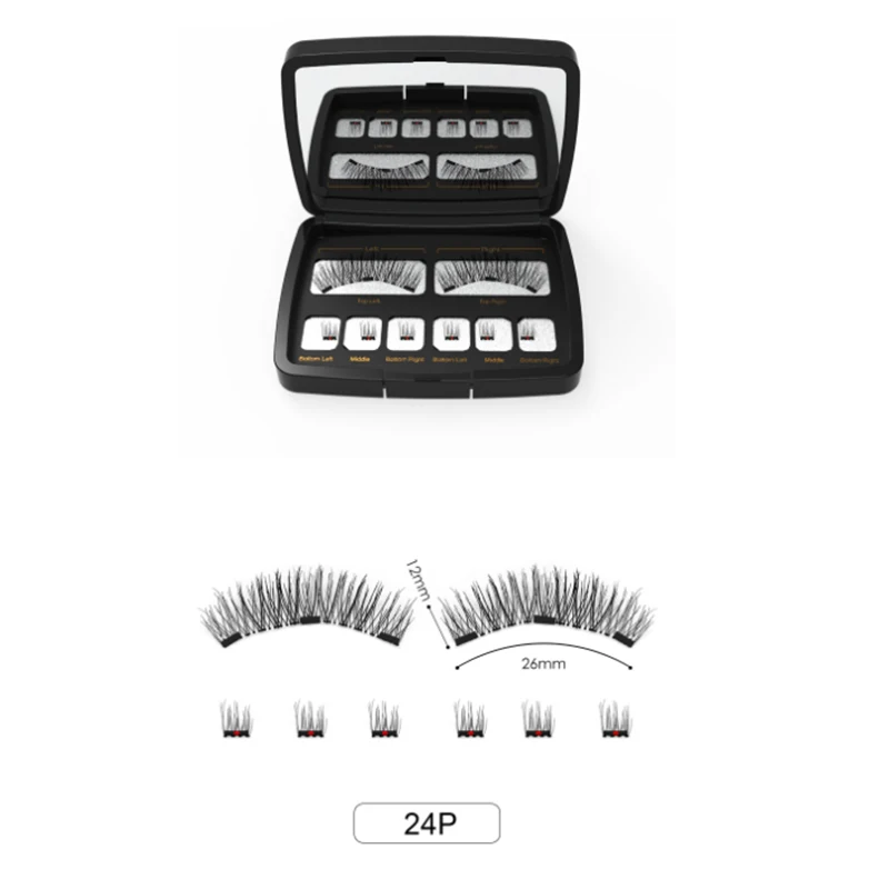 Kit de pestañas magnéticas 3D con diferentes densidades, pestañas postizas dobles, reutilizables, fáciles de usar, Kit de maquillaje de extensión de pestañas postizas