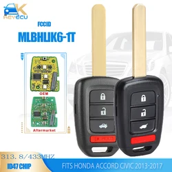 KEYECU (OEM Board) MLBHLIK6-1T 313.8MHz 433MHz ID47 Remote Key Fob for 2013 2014 2015 2016 2017 Honda Accord Civic