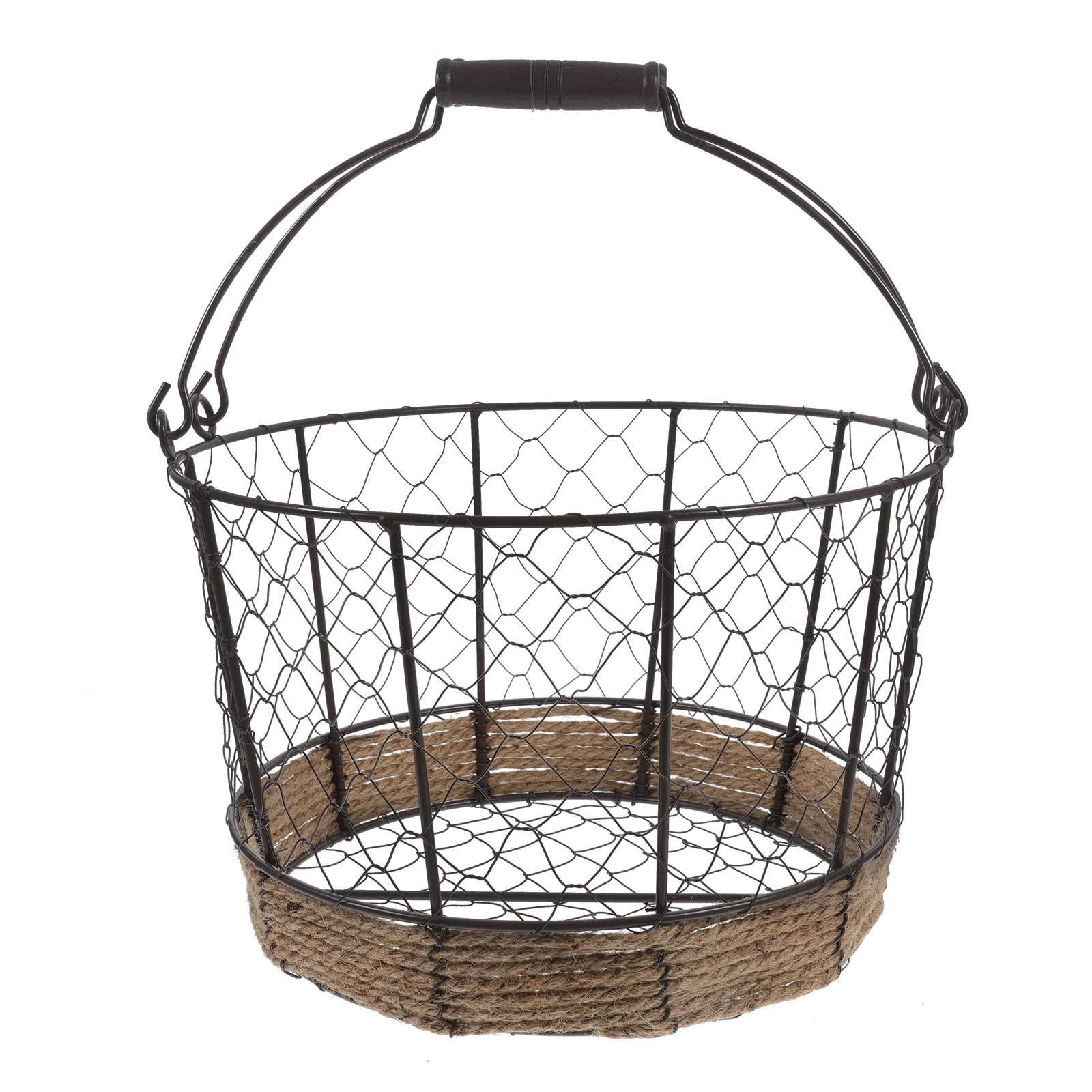 

Iron Wire Storage Basket s Retro Woven Decorative Metal Fruit Vegetable Bread Holder Desk ganizing Home Sundry