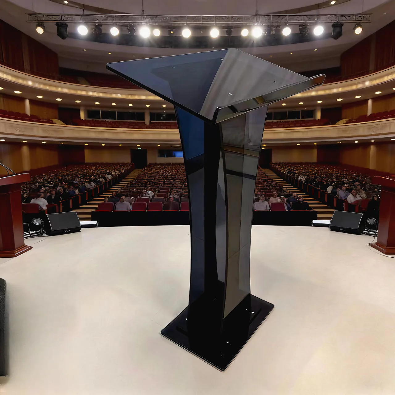 xg-Modern Clear Acryl Pulpit Lucite Church Lectern Portable Transparent Welcome Lifting Podium for Home Bar School Supermarket@