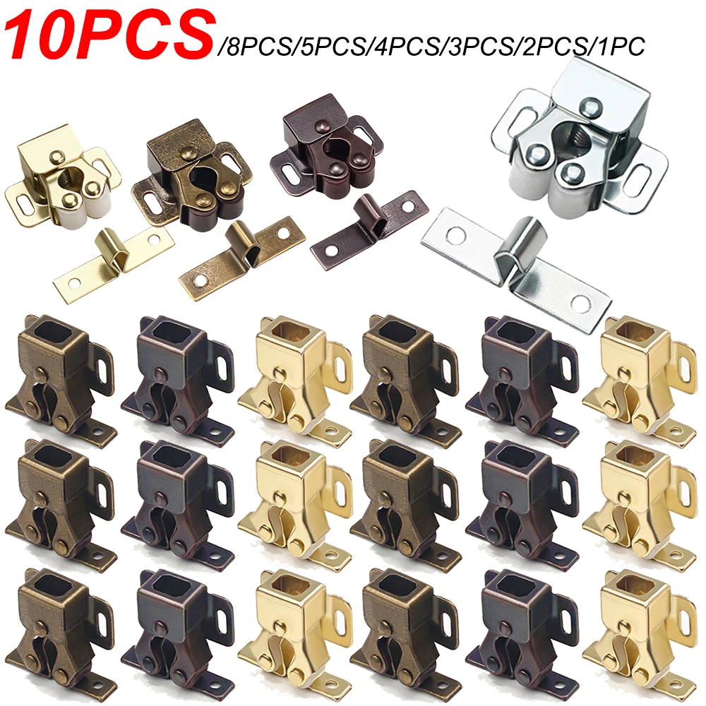 1-10PCS Door Stop Closer Stoppers Damper Buffer Magnet Cabinet Catches With Screws For Wardrobe Hardware Furniture Fittings