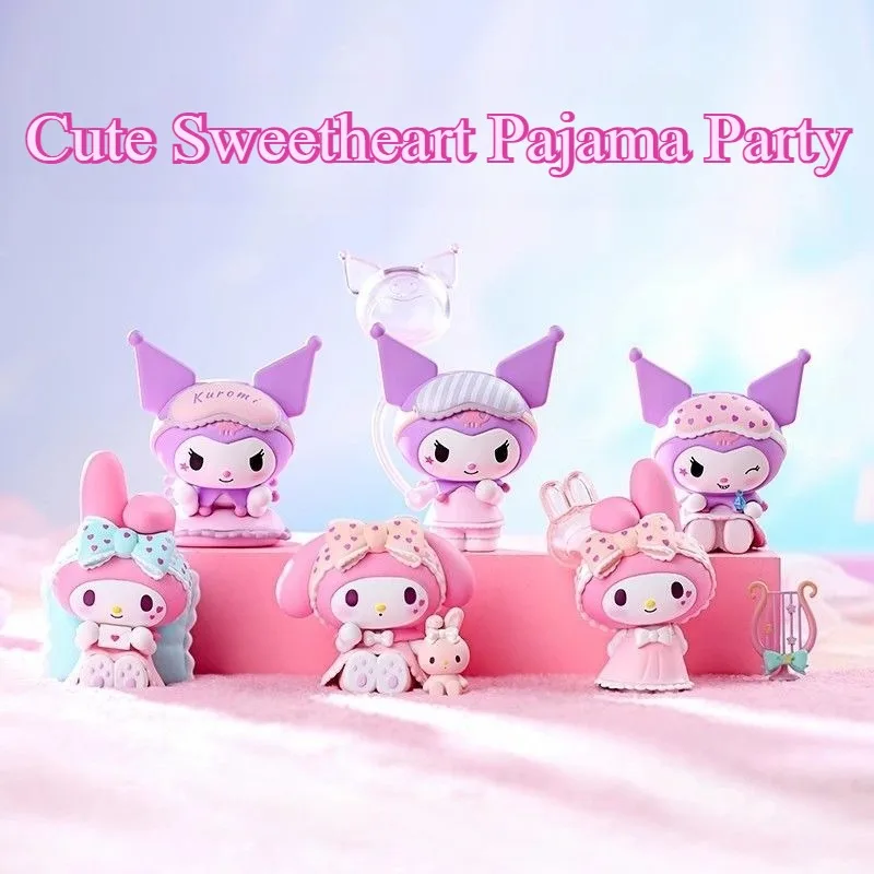 

Серия Sanrio, одежда для сна, серия Sweetheart Queue, слепая коробка, модный орнамент, настольный набор Melody Kuromi, загадочная коробка, подарок-сюрприз