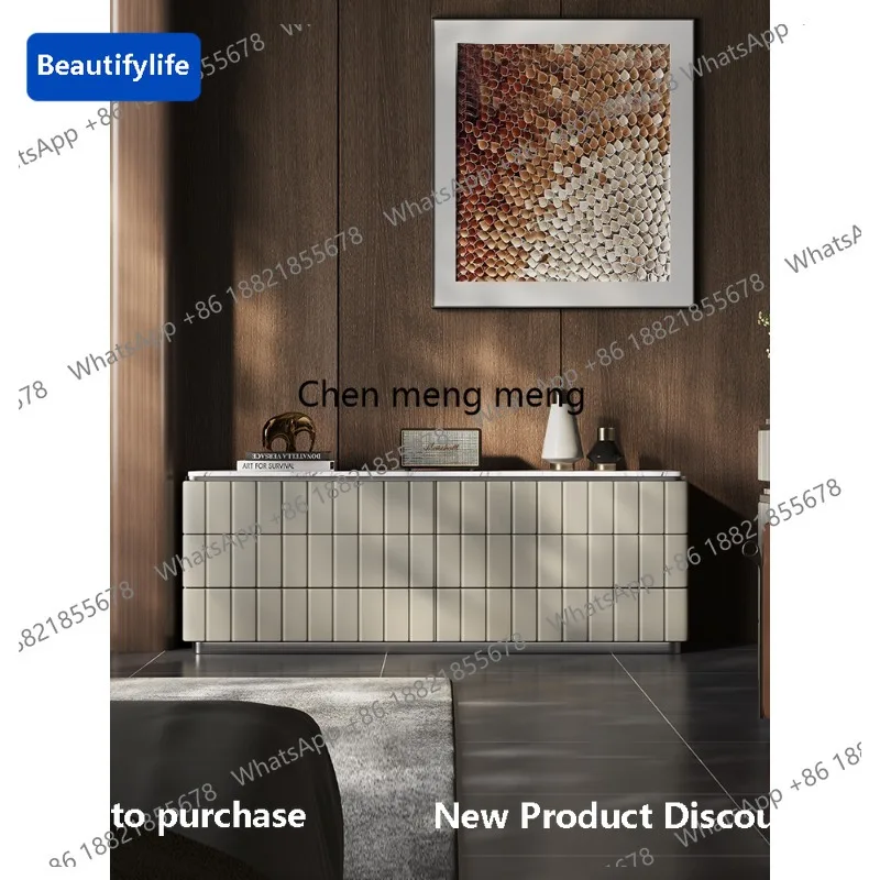

M183 Italian Minimalist Six-Drawer Cabinet TV Cabinet Light Luxury High-End Storage Wall-Mounted Organizer