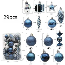 20/29/40pcs Christmas Ball Blue Red Christmas Tree Hanging Pendants Home Gifts New Year Special-shaped Christmas Spheres 2023