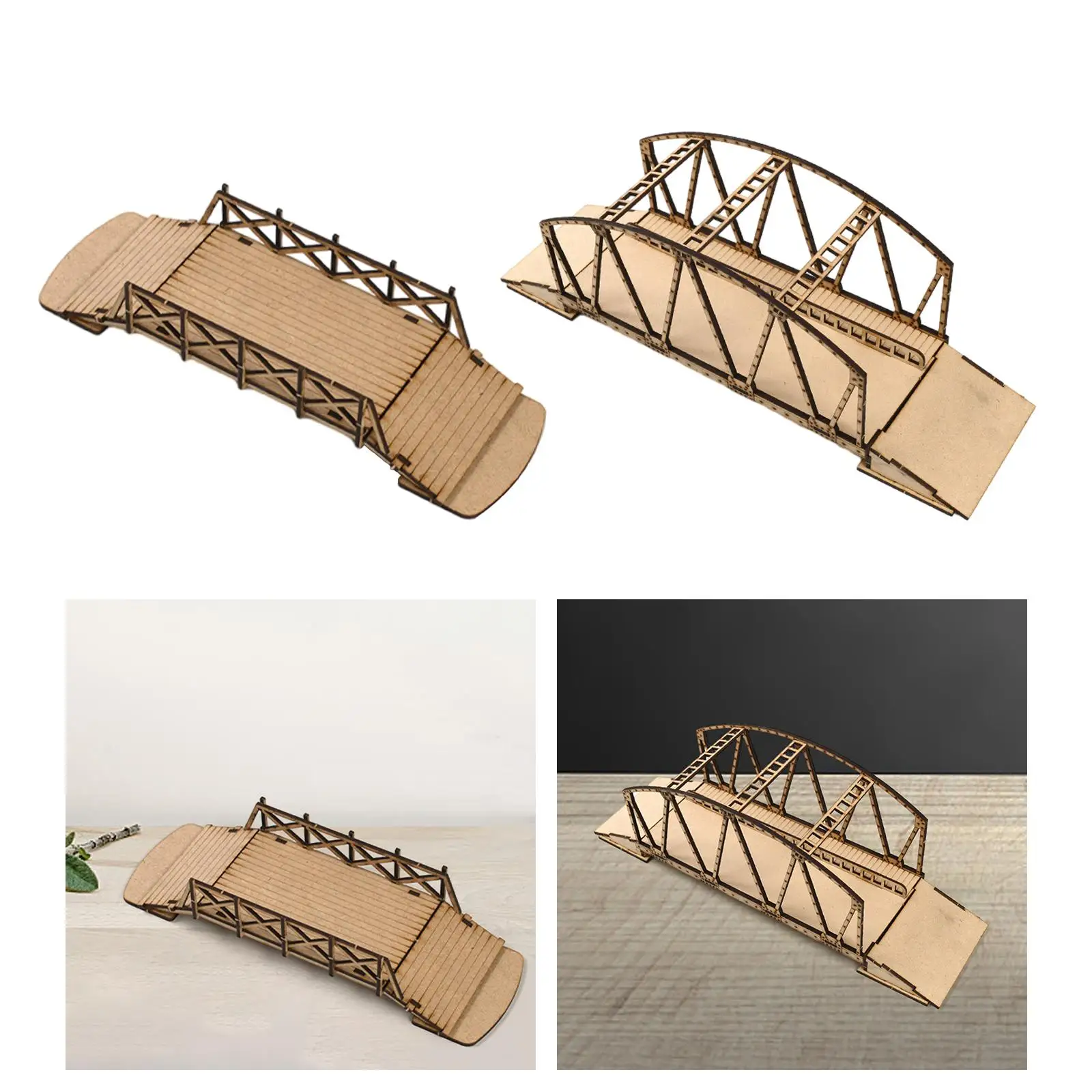 Kits De Modelo De Ponte De Madeira Europeia, 3D Puzzle, Coleção Inacabada, Construção De Madeira Artesanal, Brinquedo De Madeira DIY para Diorama, 1: 72