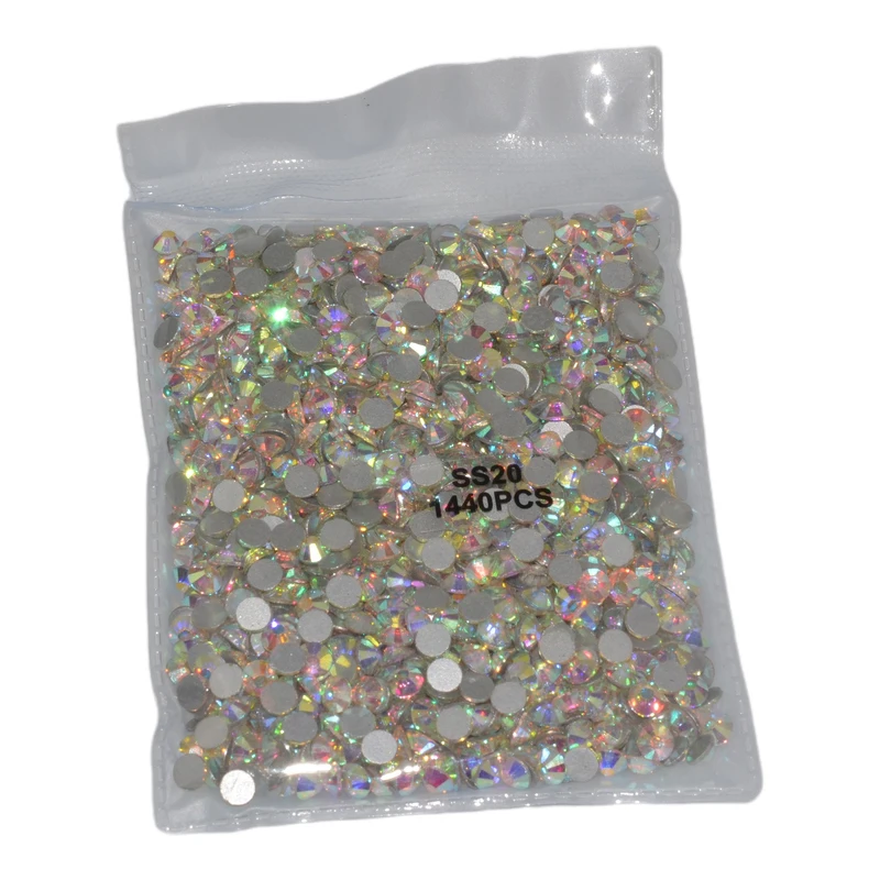 Super Glitter Crystals Rhinestones for Nails, 3D Non Hotfix Glass Stone, Strass Flatback Nail Charms Gems, Decorative Stones