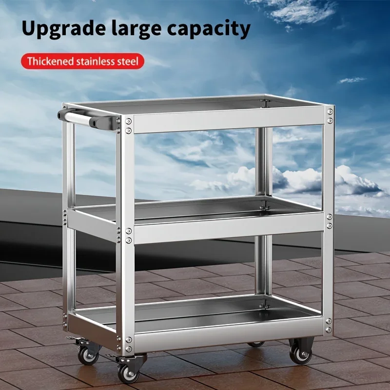 Double-layer metal multi-function car storage service trolley tool storage giving tools a warm home, labor-saving and convenient