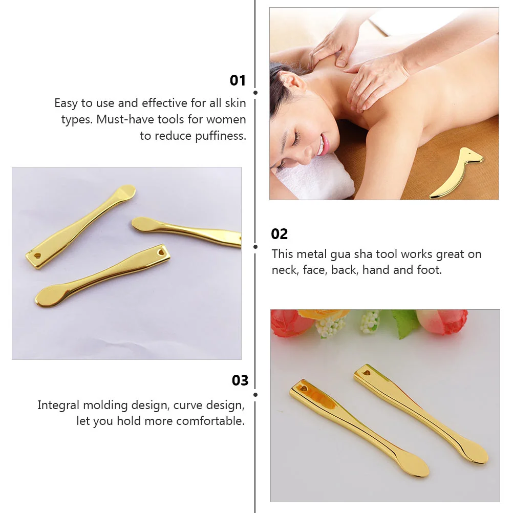 3 Pcs Metal Eye Makeup Applicators Creami Buttercream Scraping Massage Board Tool