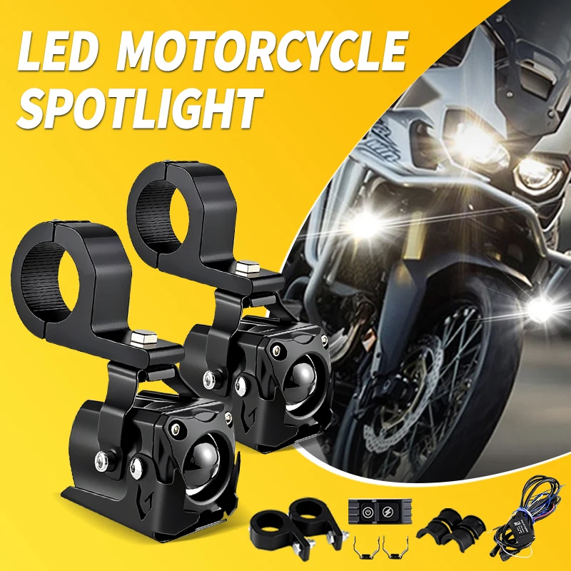 

1Set Flash LED Motorcycle Auxiliary Headlight For BMW R1200GS F800GS F700GS F650 K1600 White&Yellow Universal Driving Lights 80W