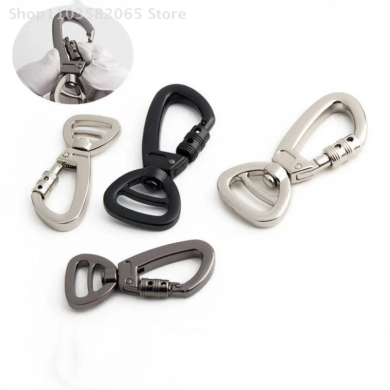 1Pcs 360° Rotatable Carabiner Keychain Hook With Lock Rock Climbing Safety Quick-hang Spring Hook DIY Strong Pull Buckle
