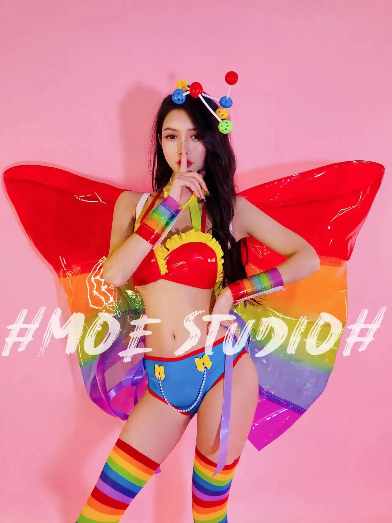 Bikini à nœud surdimensionné avec correspondance des couleurs étendues, bar en tricot, chanteuse, boîte de nuit, séparés euse, performance, invité, belle, journée internationale, nouveau