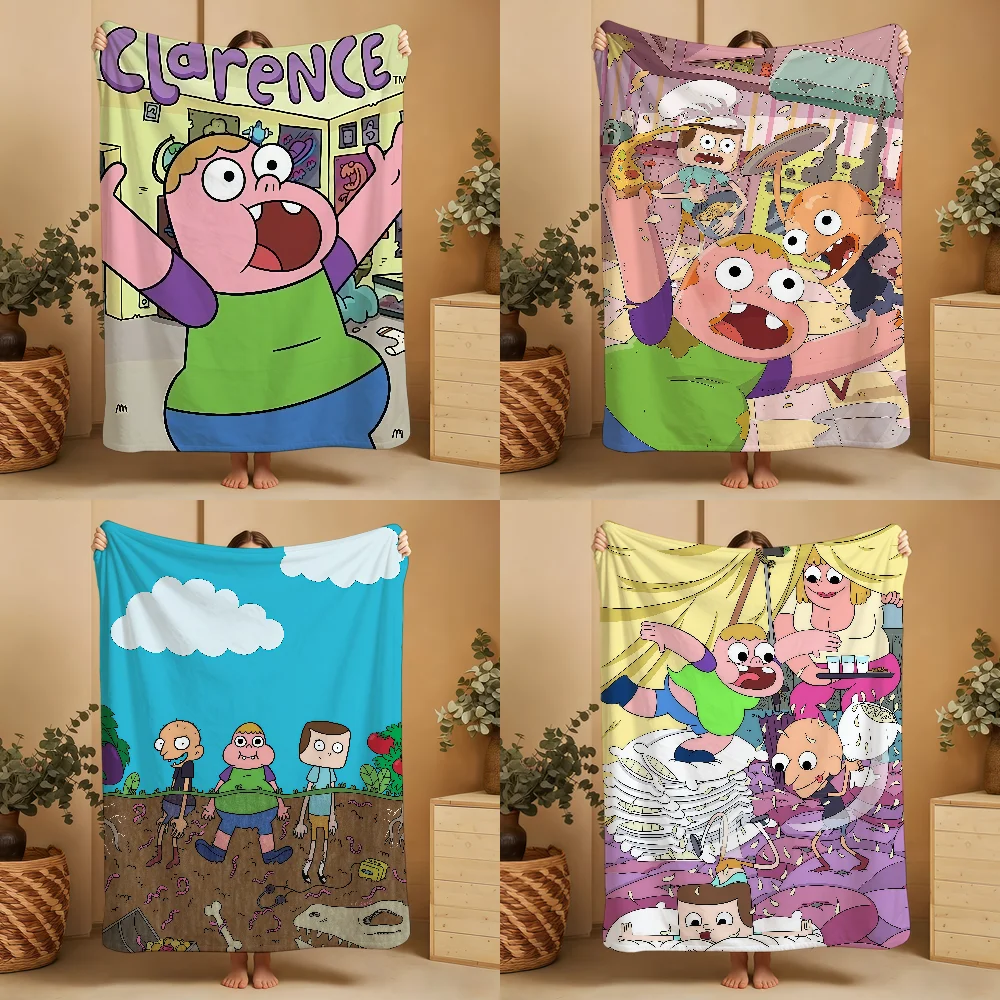 Cartoon Funny C-ClarenceS-ES CTHN Blanket Throw Super Cosy Plush Living Room Sofa Couch Childish Birthday Gifts