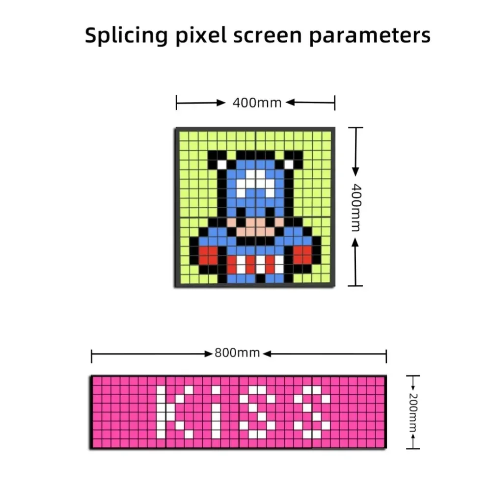 Panel de píxeles de matriz Led inteligente 4 en 1, lámpara RGB, patrón multilingüe, pantalla de texto de desplazamiento de Graffiti, luces de pantalla de Control por aplicación