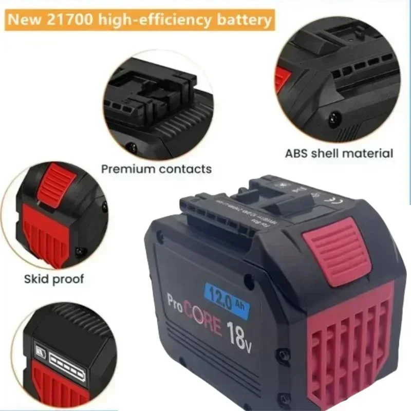 สําหรับ Bosch สว่านไฟฟ้า 18V 21700 Li-Ion แบบชาร์จไฟได้ Battery18V แบตเตอรี่ 15000mAH BAT609, BAT609G, BAT618, BAT618G, BAT614