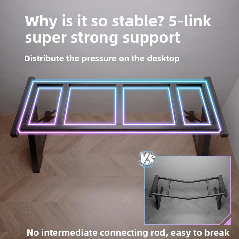 Pegboard Esports Desk Carbon Fiber Computer Desk Home Bedroom Live Streaming Ambient Light Standing Desk Gaming Table Mesas