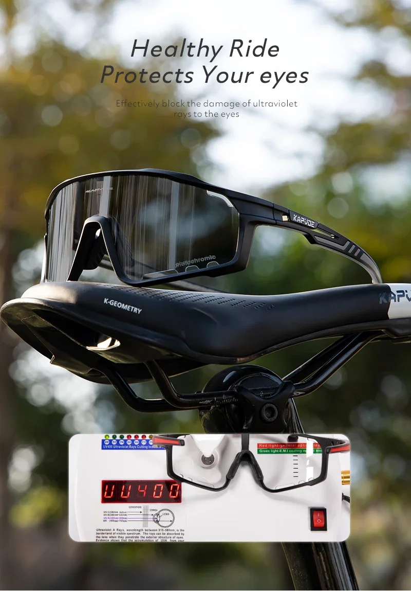 Kapvoe Farbe Photochrome Fahrradbrille MTB Sonnenbrille für Männer Frauen Sport Geschwindigkeit Mountainbike Fahrrad Zyklus Brillen Goggle – Detail 12