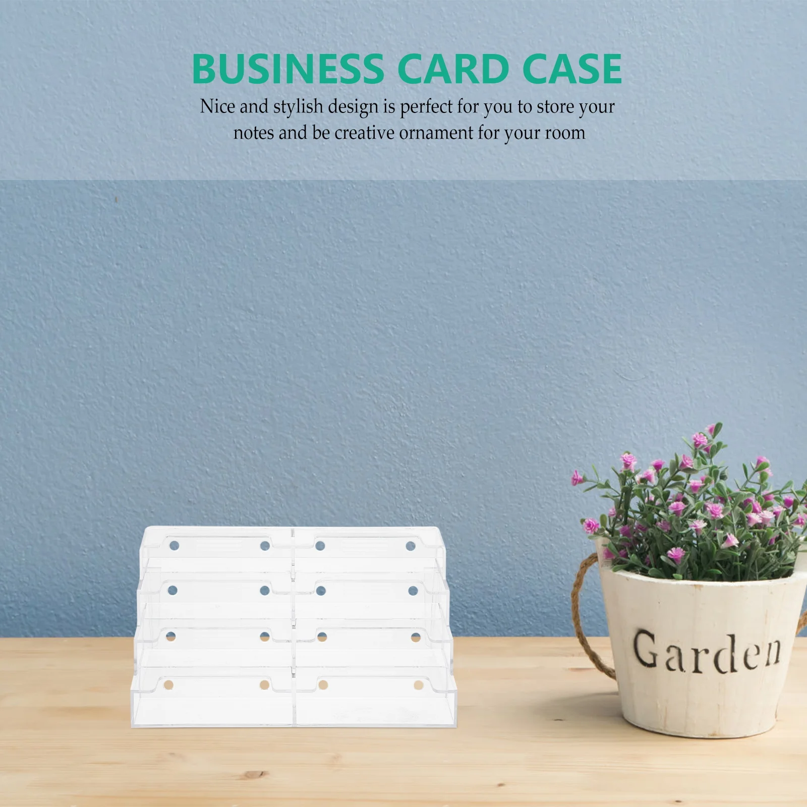 

2pcs Acrylic Business Holder Transparent Cards Organizer Office Stationery Table Storage Box Name Holder Business Case
